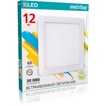 Встраиваемый светильник Smartbuy LED DL Square-12w/6500K/IP20 (SBL-DLSq-12-65K)/40 - Светильники - Для общественных зданий - . Магазин оборудования для автономного и резервного электропитания Ekosolar.ru в Нальчике